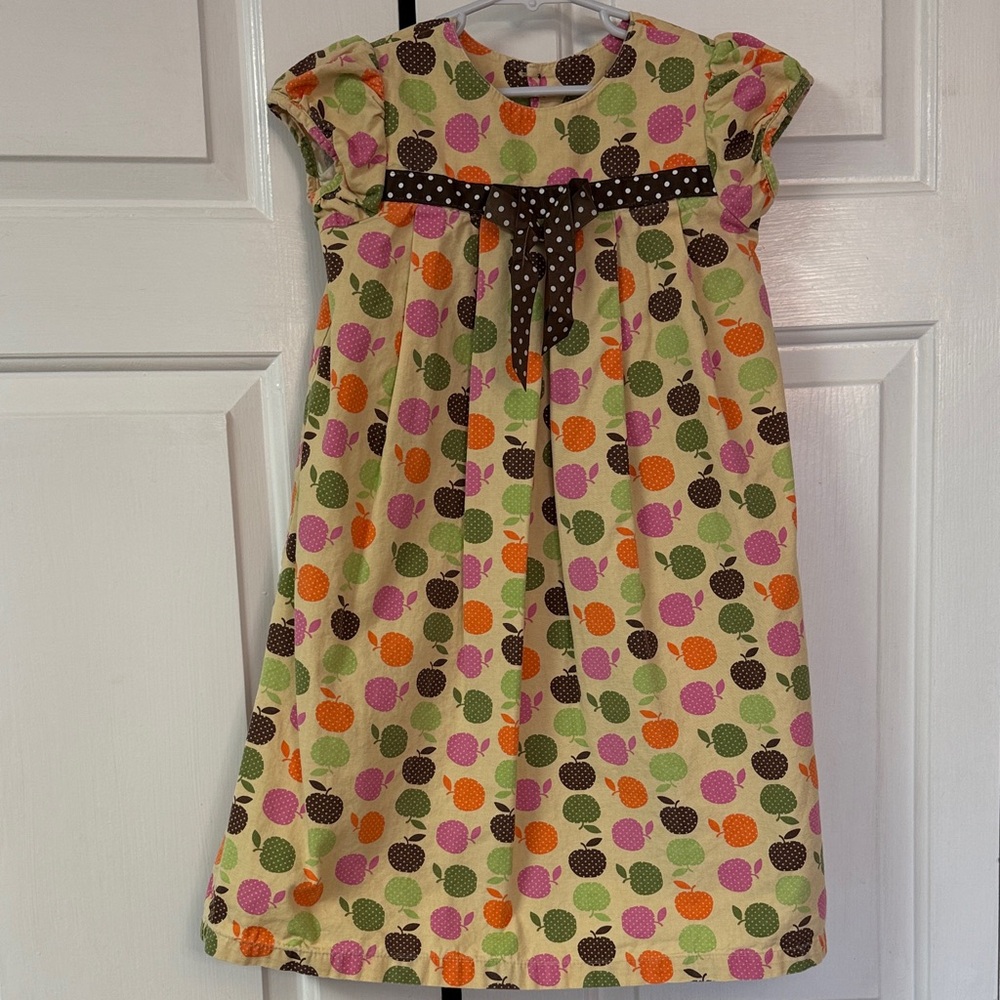 Charming Apple Kids Dress - Multicolor Delight